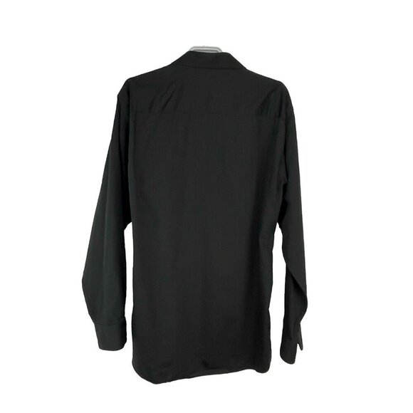 CALVIN KLEIN Egyptian Cotton Single Cuff Long Sleeve Black Business Shirt Sz L - Picture 6 of 9